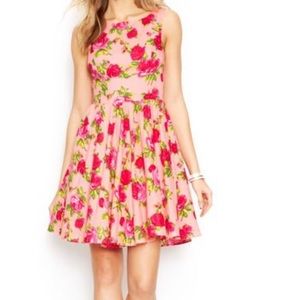Betsey Johnson Plus Pink Floral Fit and Flare Dress Sz 14